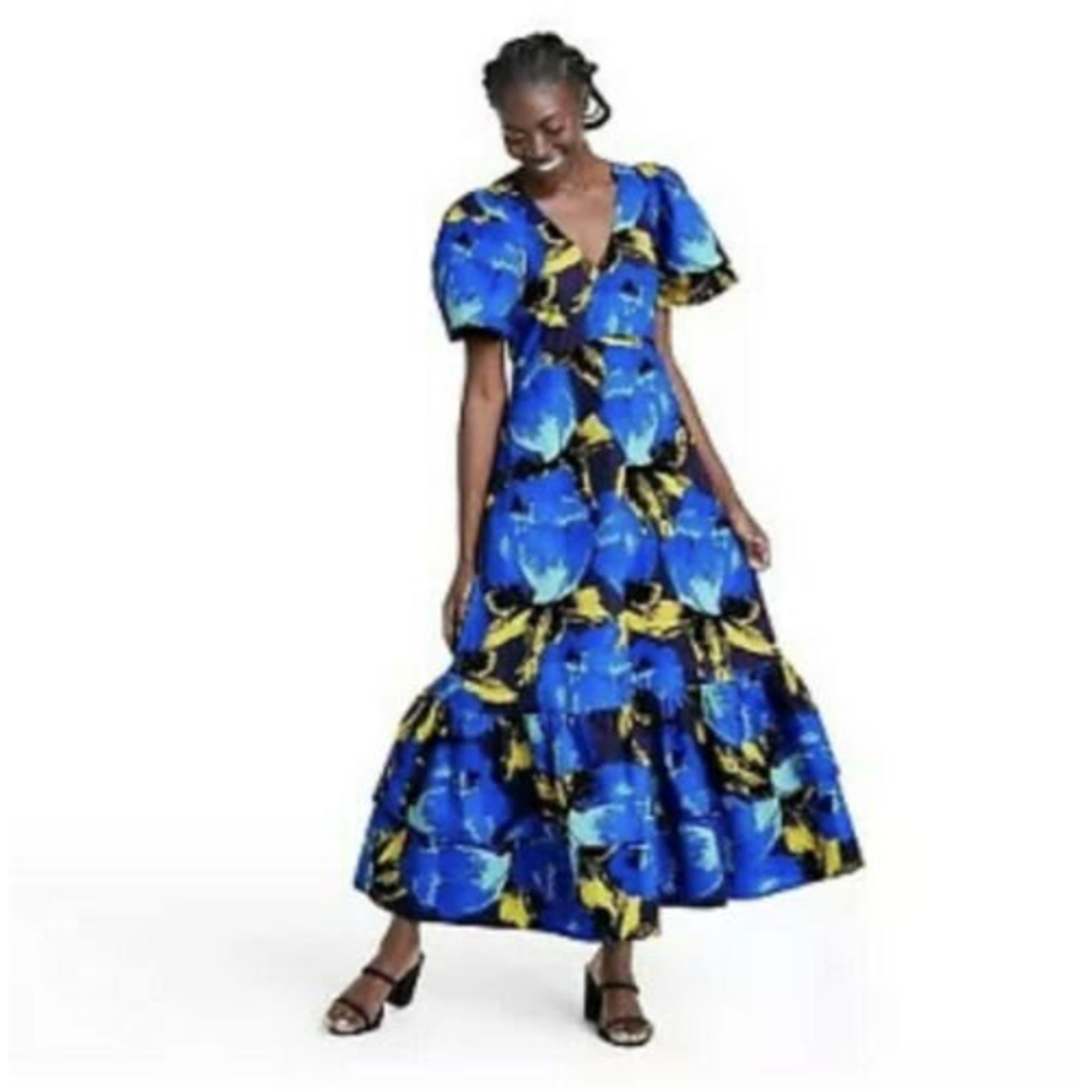 Floral Puff Sleeve Dress Christopher John Rogers Target Womens SZ 0